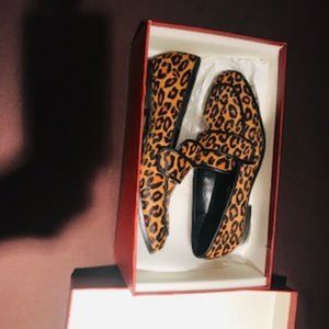Donald J Pliner Leopard HairCalf Loafers
